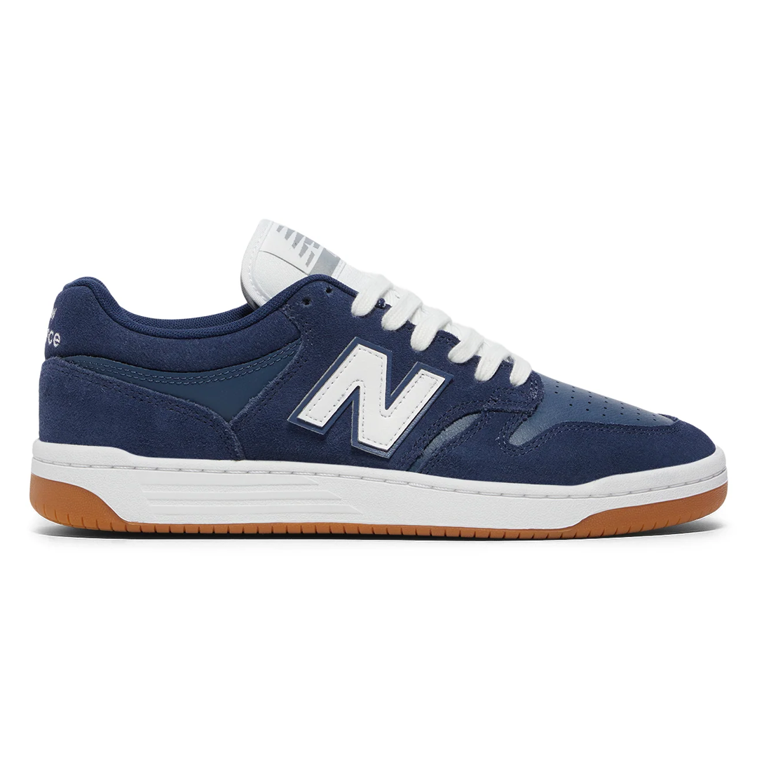 New Balance Numeric 480 high-top skate shoe in Blue and White