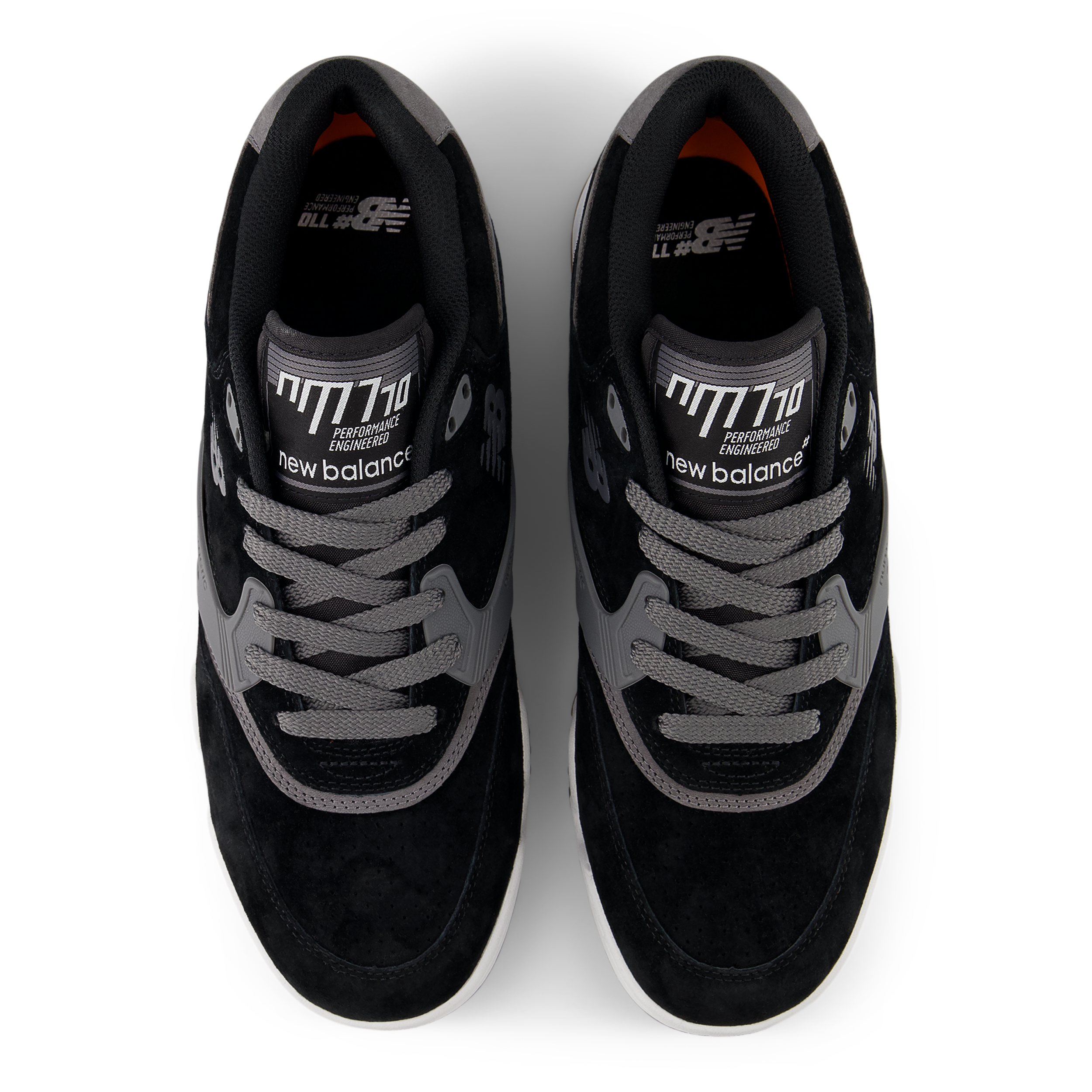 Black and gray New Balance 770 top view