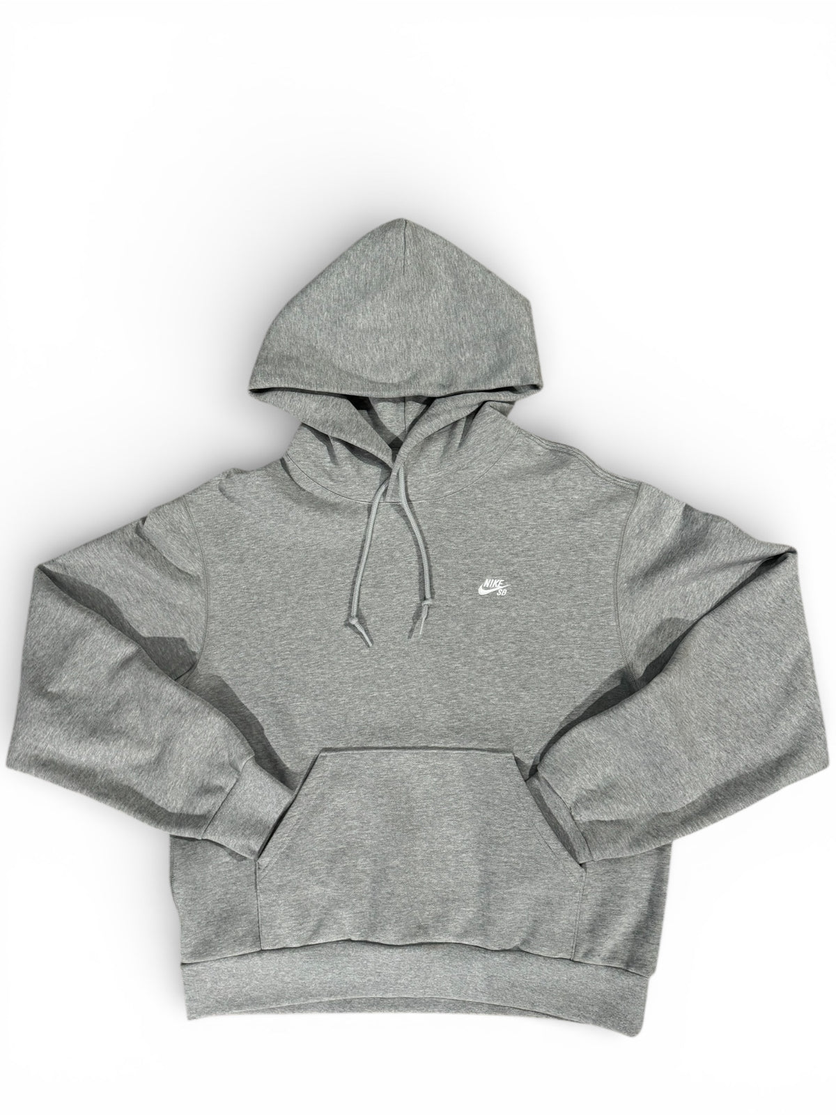 Nike SB Fleece Pullover Skate Hoodie - Dark Heather Grey/White