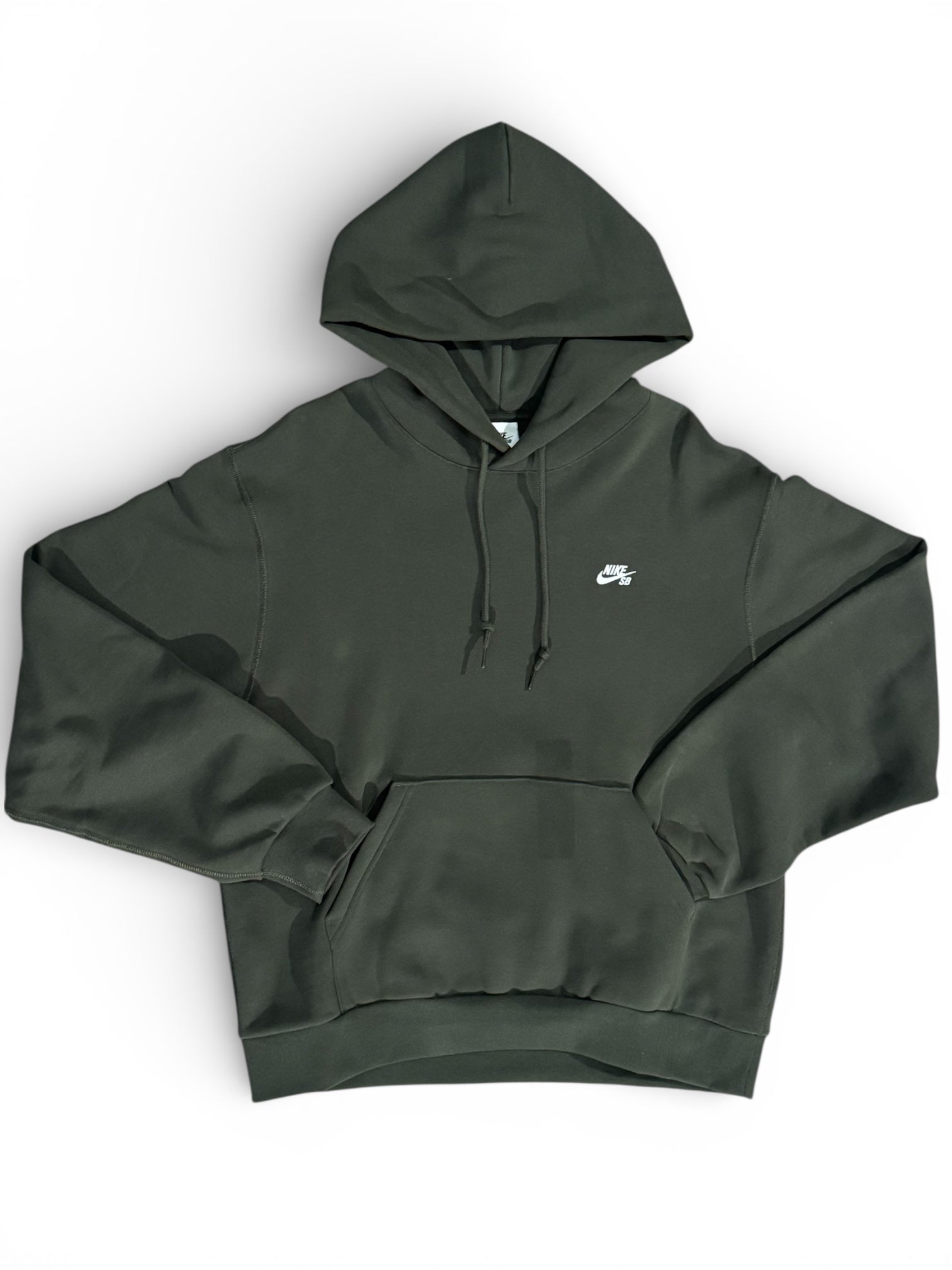 Nike SB Fleece Pullover Skate Hoodie - Sequoia/White