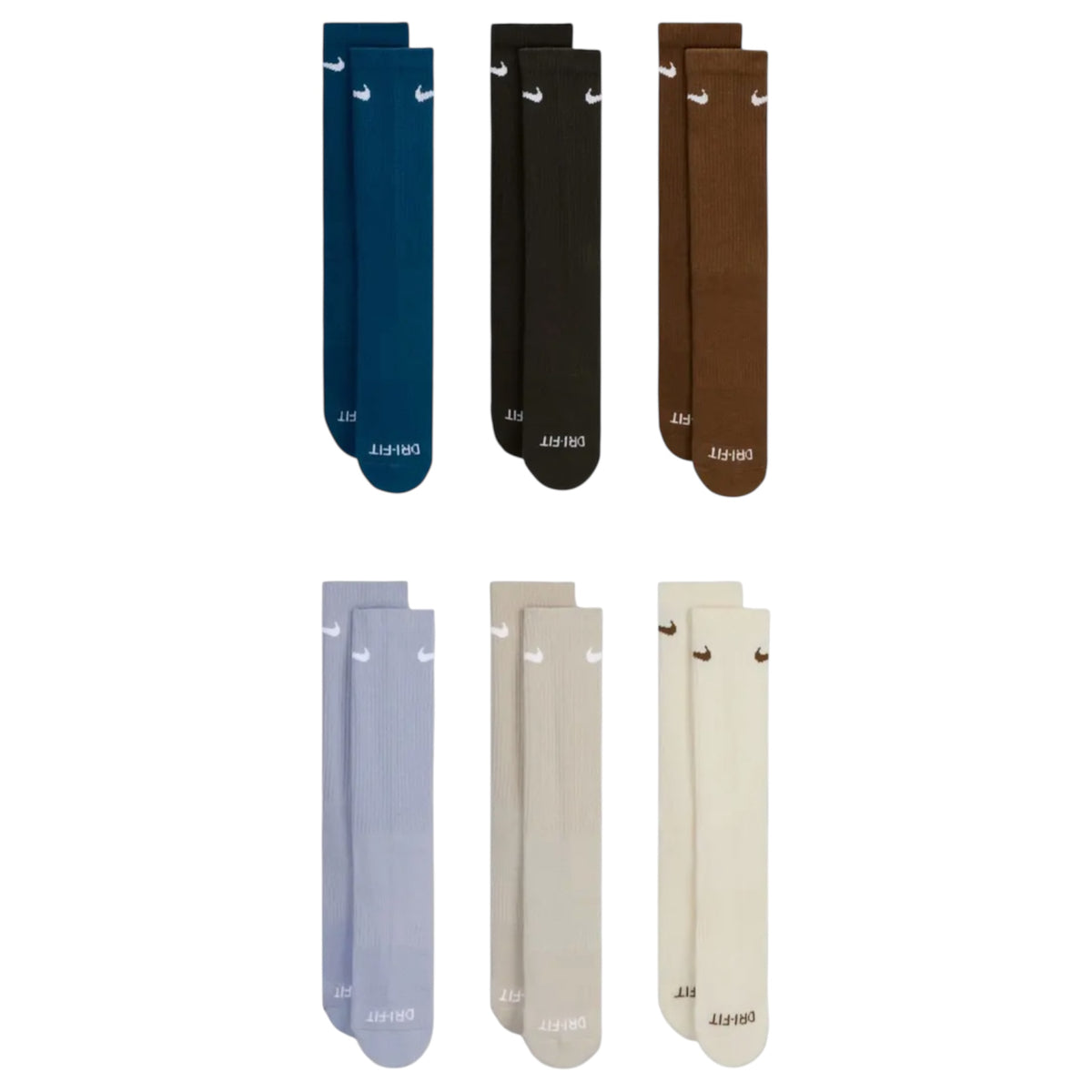 Nike Everyday Plus Cushioned Socks - Blue Force/Sequoia/Mosswood/Ghost/Lt Khaki/Sail