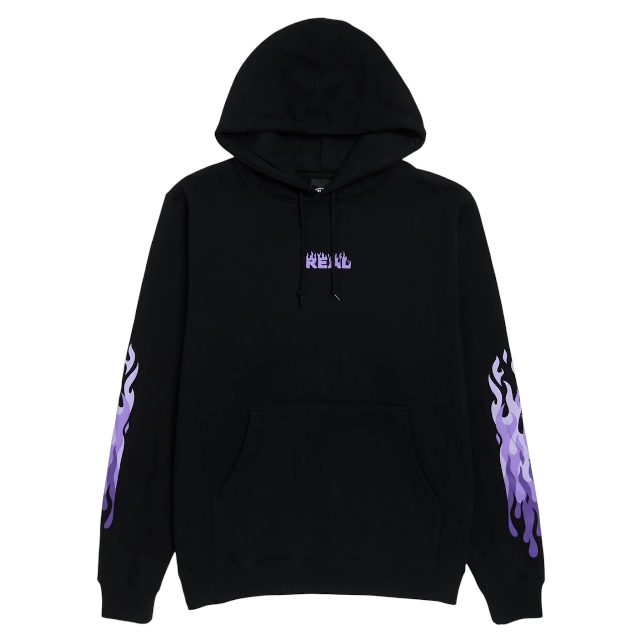 Real Flames Sleeve Black Hoodie