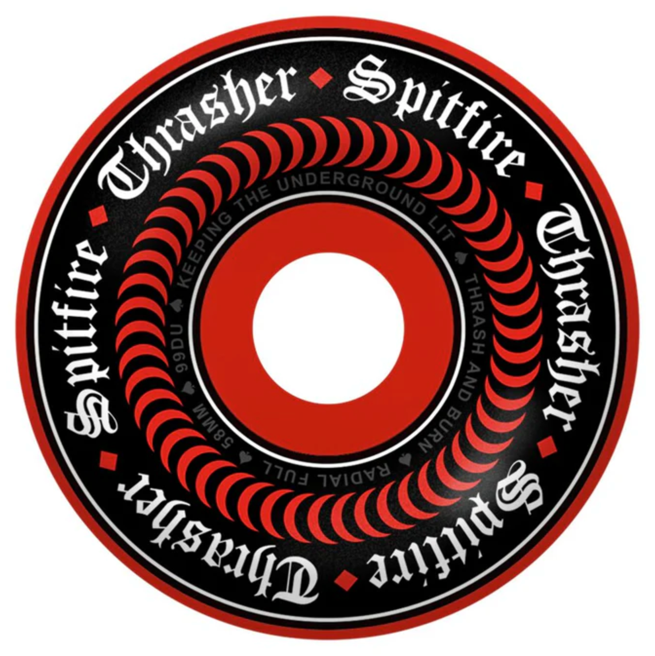 Spitfire x Thrasher F4 Oath Radial Full 99D Wheels
